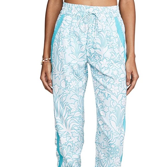 HEMANT & NANDITA Floral Track Joggers Pants - designer Blue and White XL - Picture 2 of 7